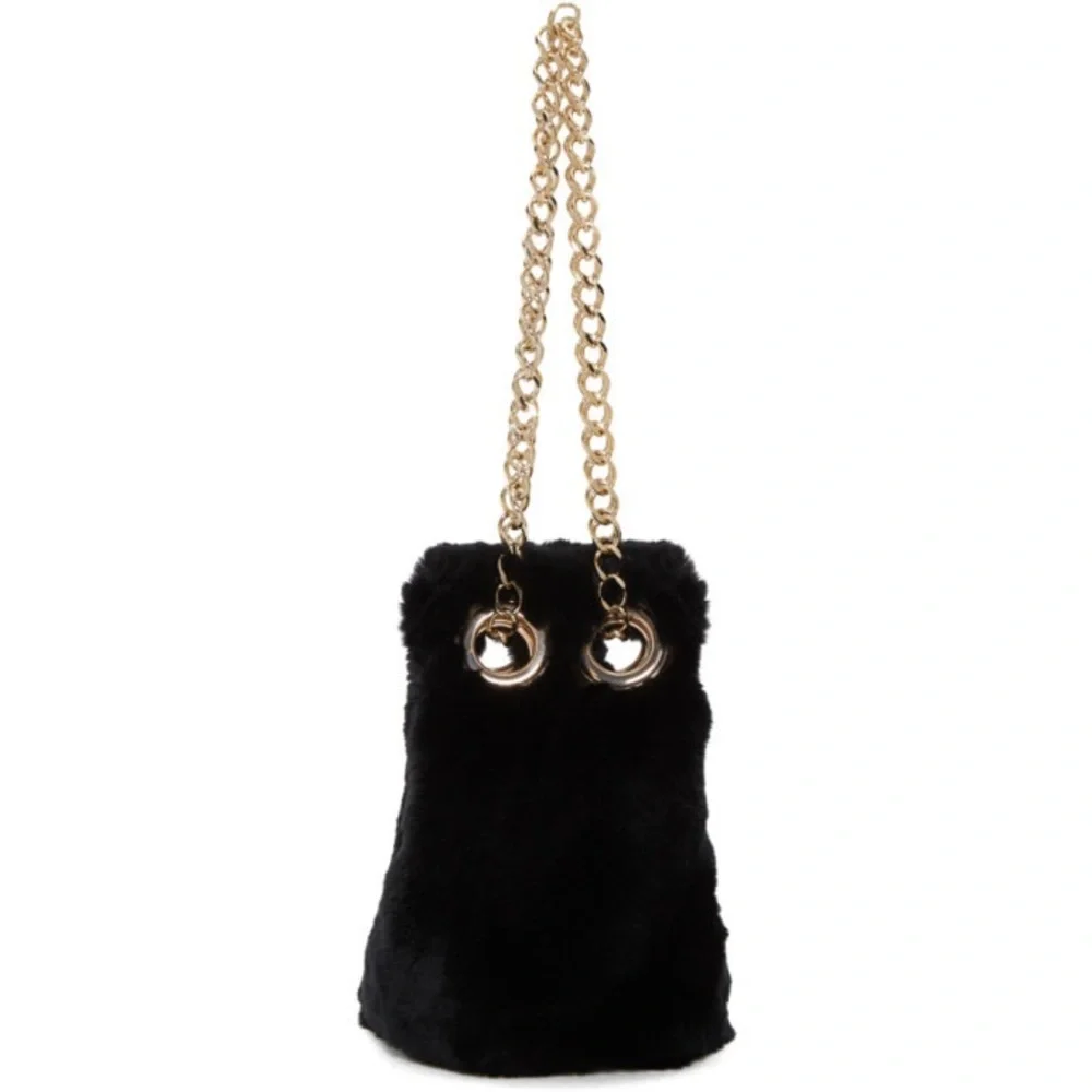Yves Salomon black fur bucket bag SSENSE exclusive - Picture 3 of 5